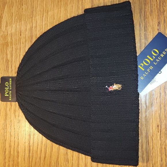 (BLACK)POLO RALPH LAUREN WINTER HAT - Picture 2 of 6